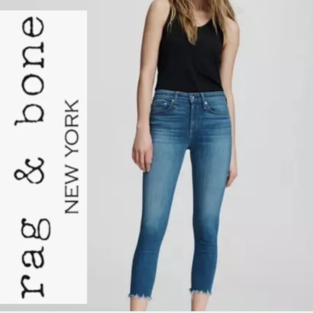 Rag & Bone Womens Cate Mid Rise Ankle Skinny Jeans Denim - Color Flint - Size 25